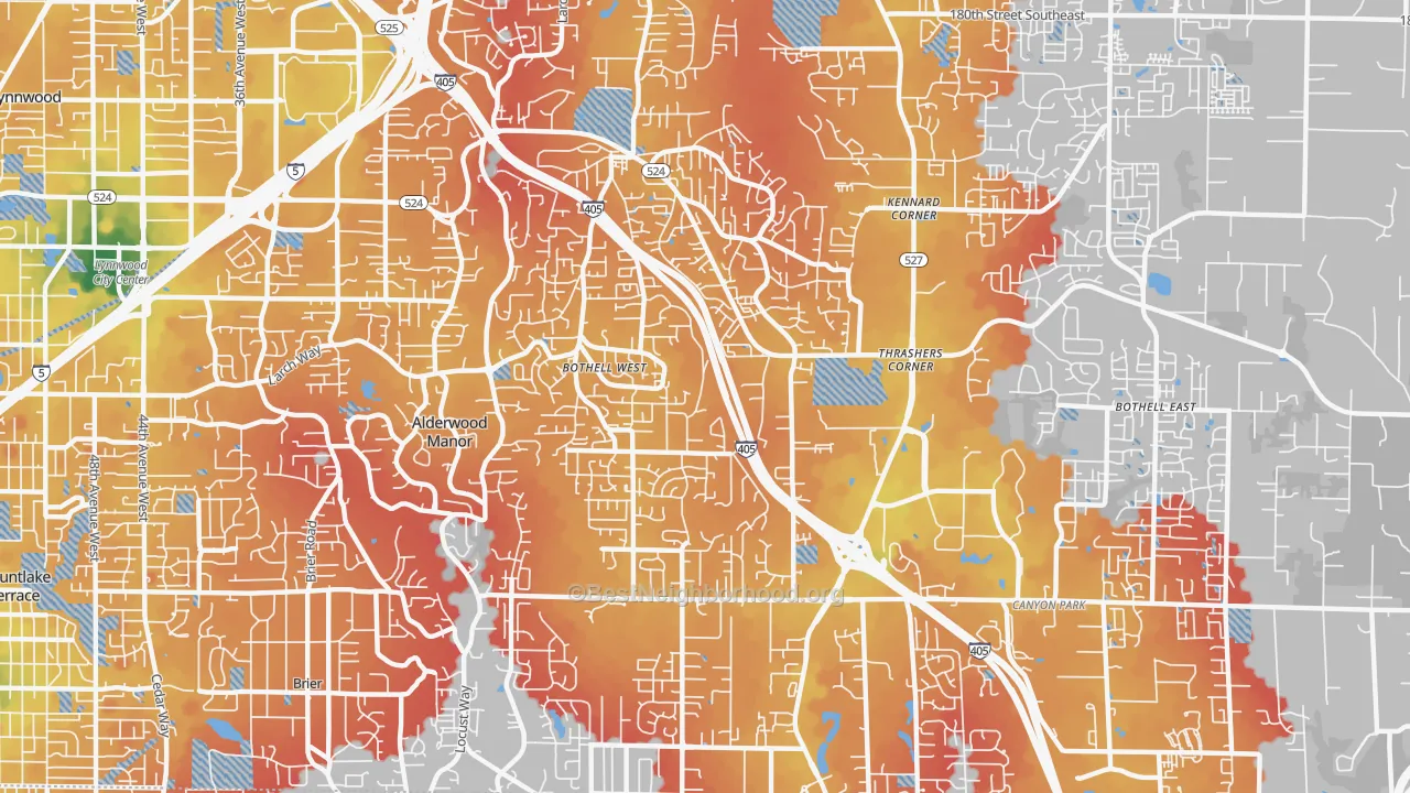 Transit Grade map of Bothell West, WA