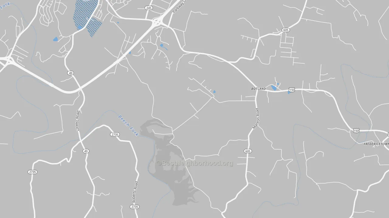 Transit Grade map of Botland, KY