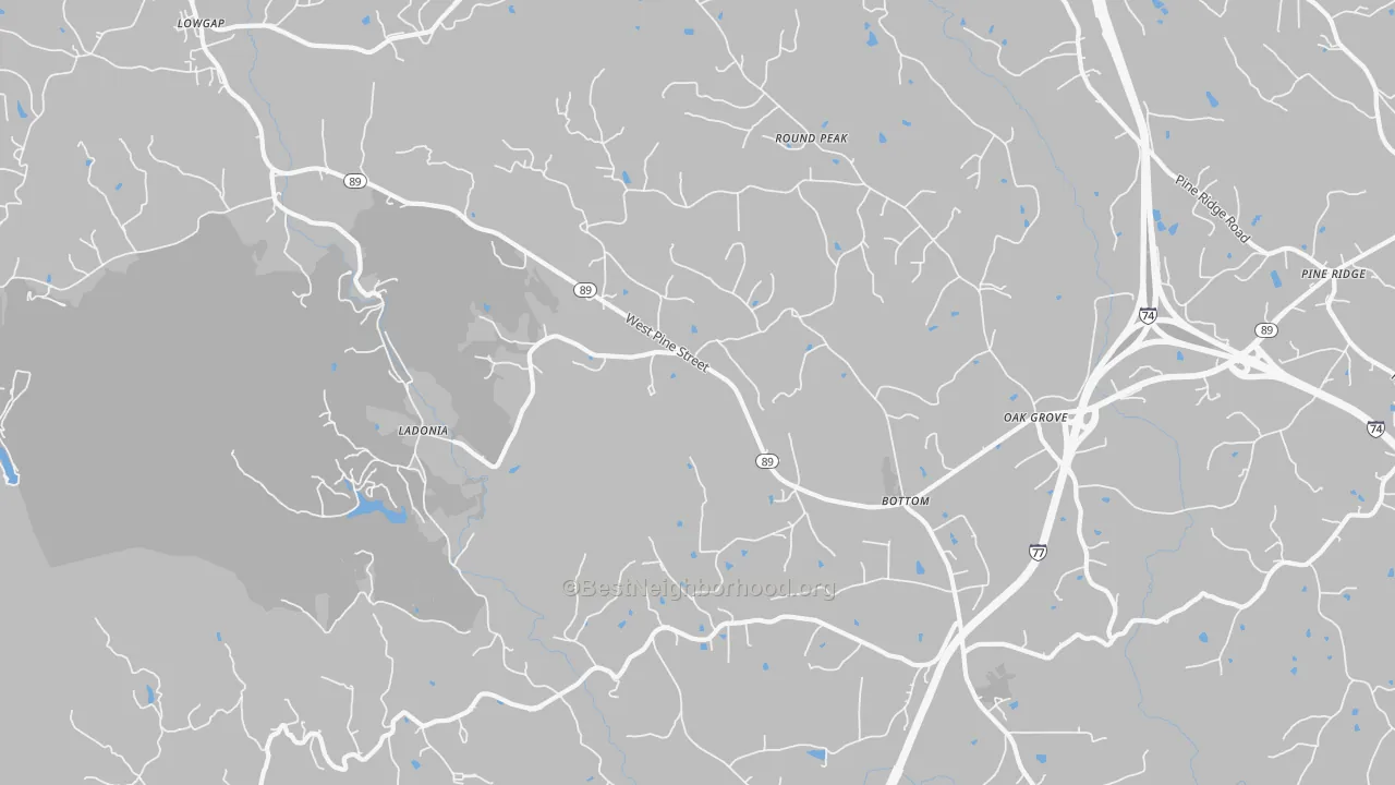 Transit Grade map of Bottom, NC