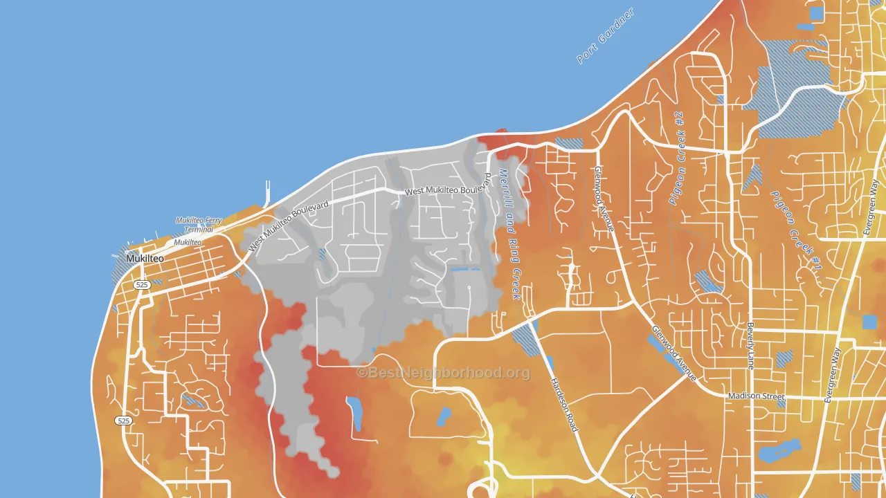 Transit Grade map of Boulevard Bluffs, Everett, WA