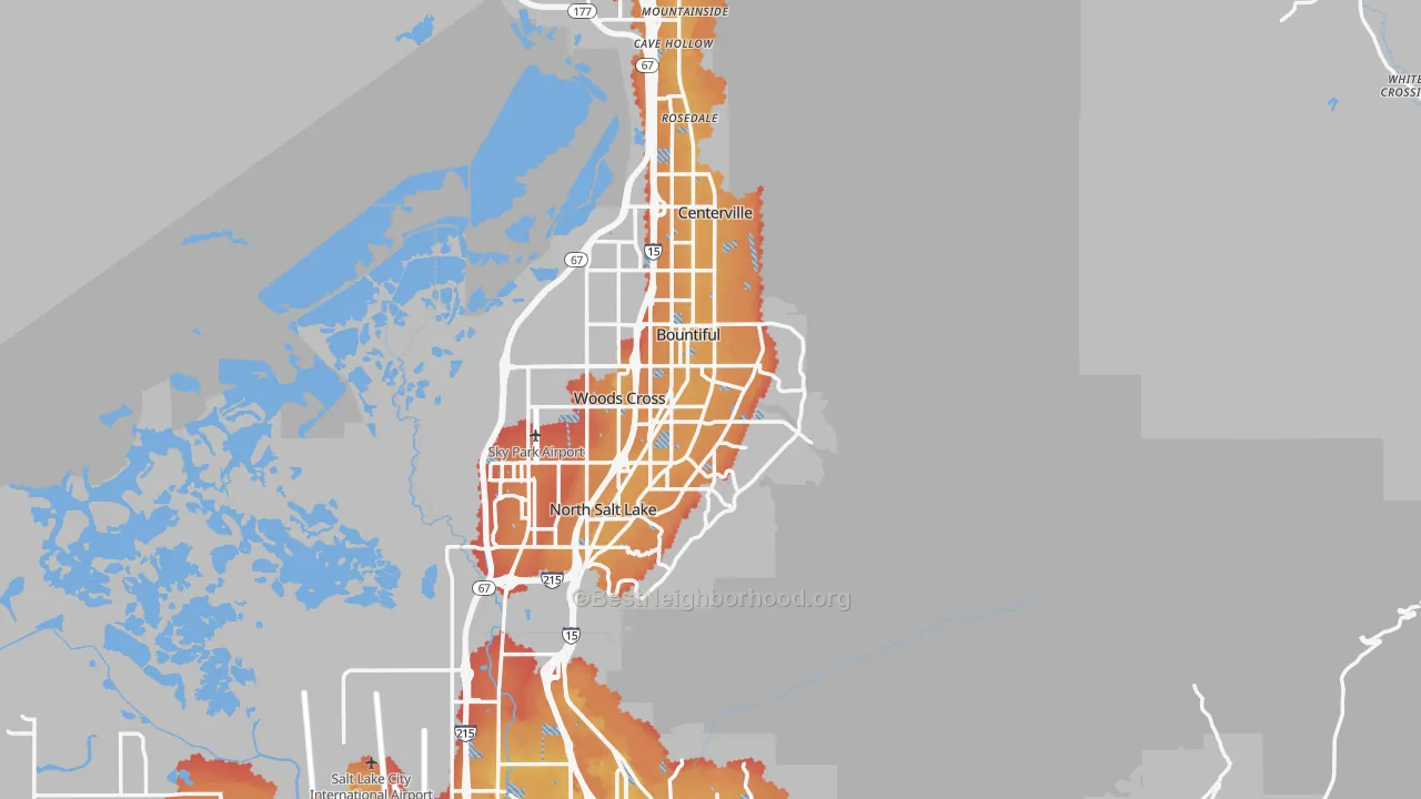 Transit Grade map of Bountiful, UT