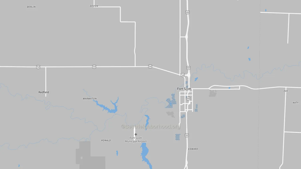 Transit Grade map of Bourbon County, KS