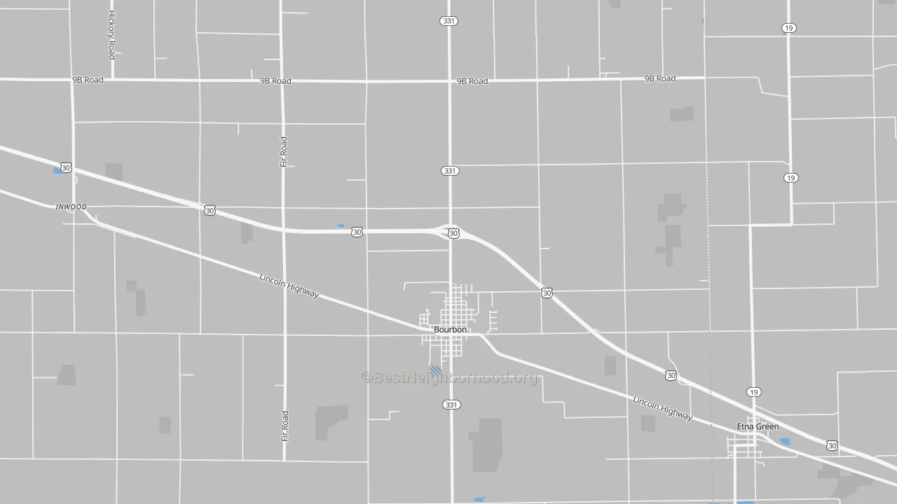 Transit Grade map of Bourbon, IN