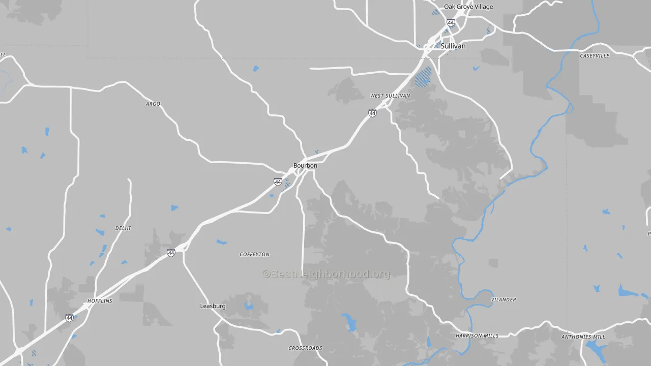 Transit Grade map of Bourbon, MO
