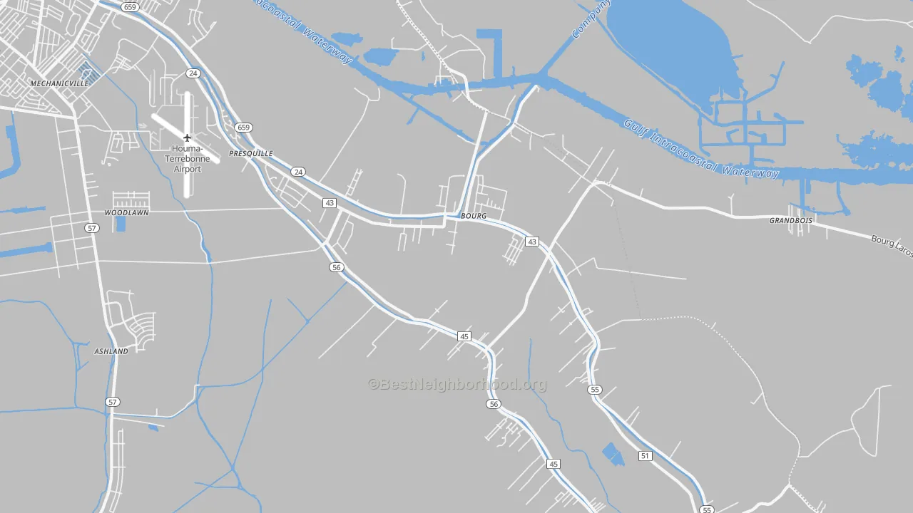 Transit Grade map of Bourg, LA