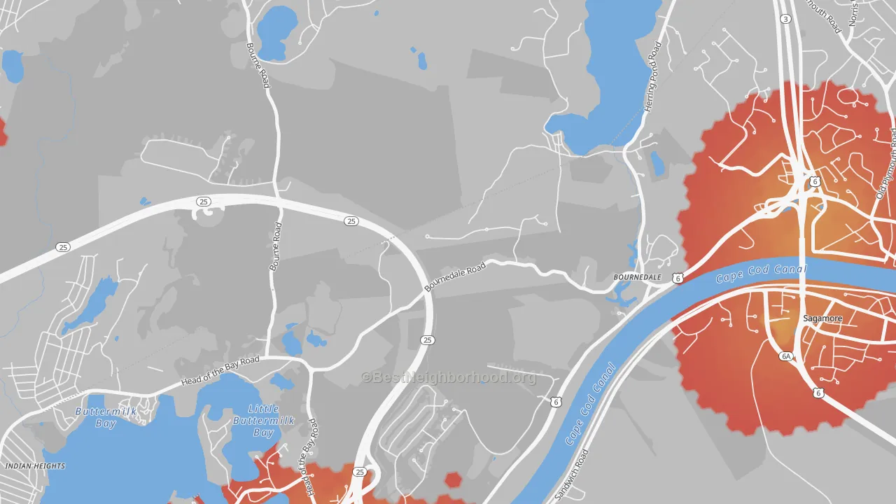 Transit Grade map of Bournedale, MA