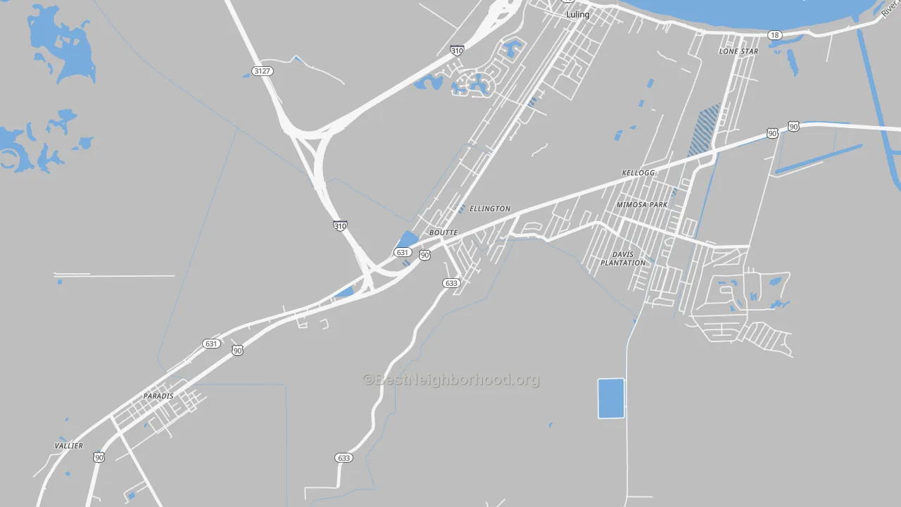 Transit Grade map of Boutte, LA