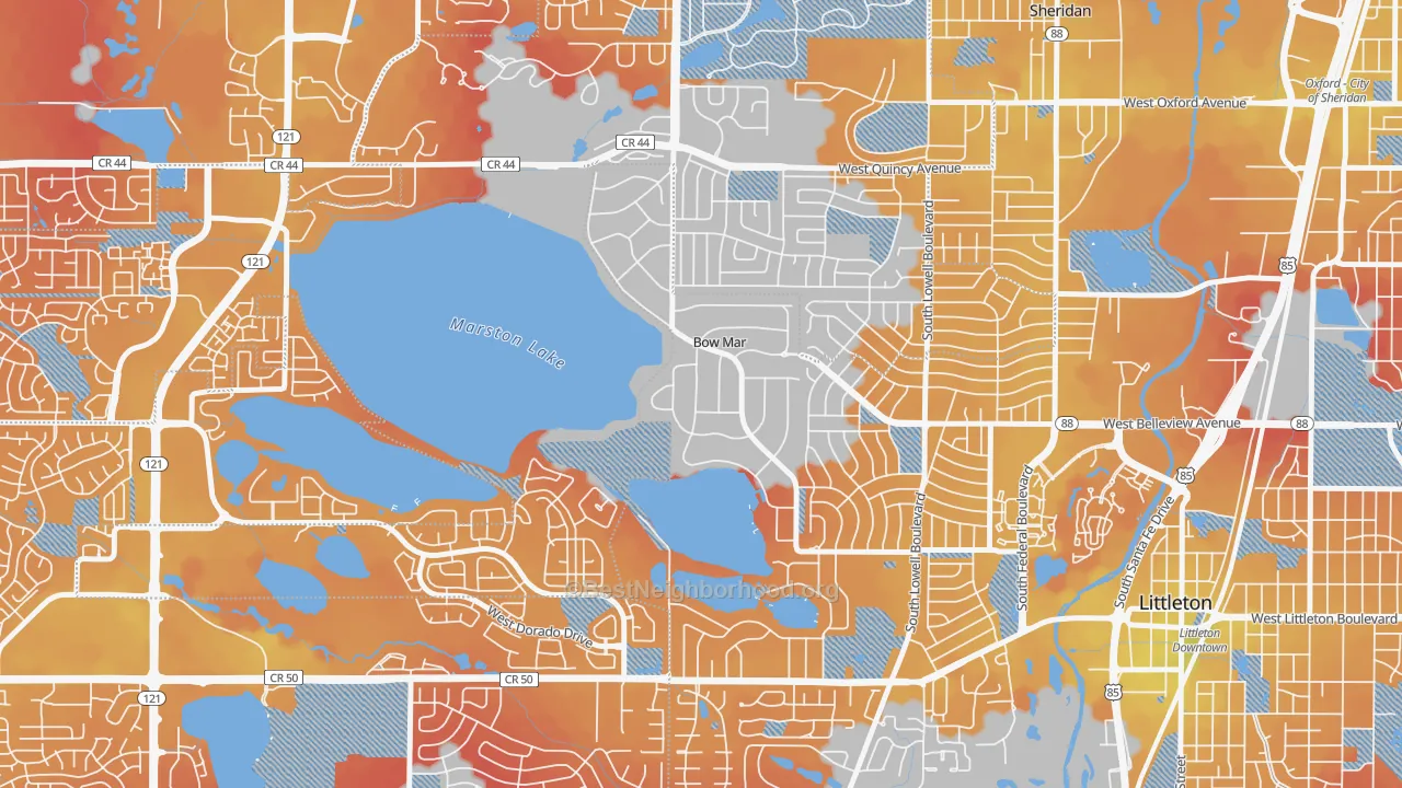 Transit Grade map of Bow Mar, CO