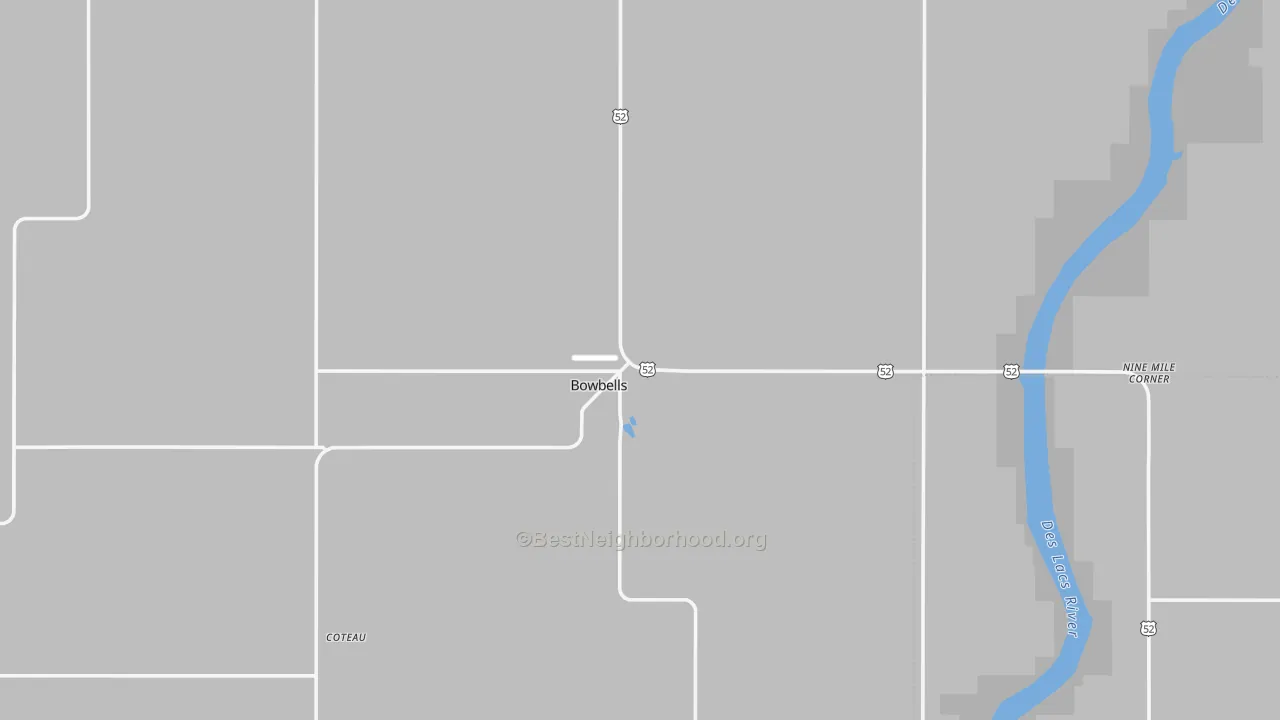 Transit Grade map of Bowbells, ND