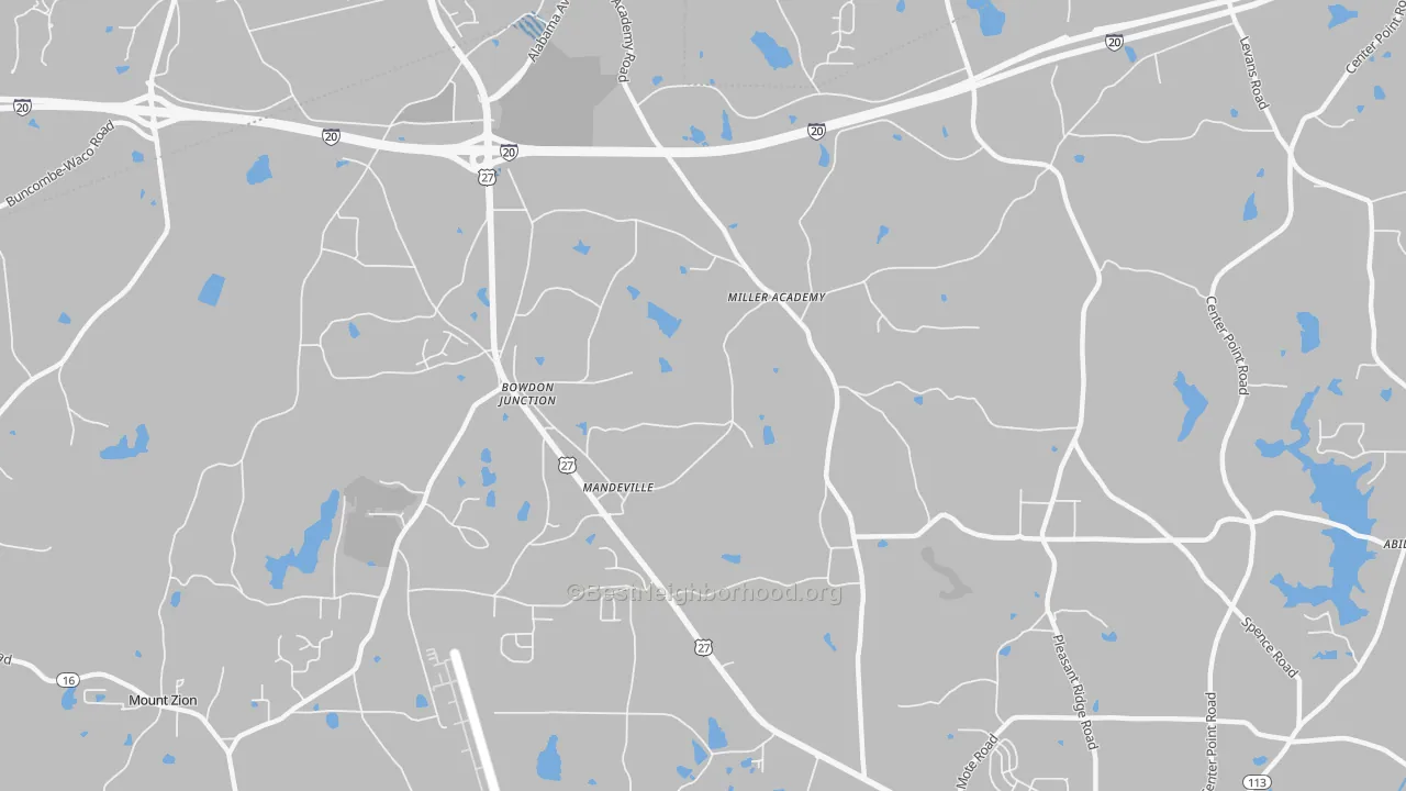 Transit Grade map of Bowdon Junction, GA
