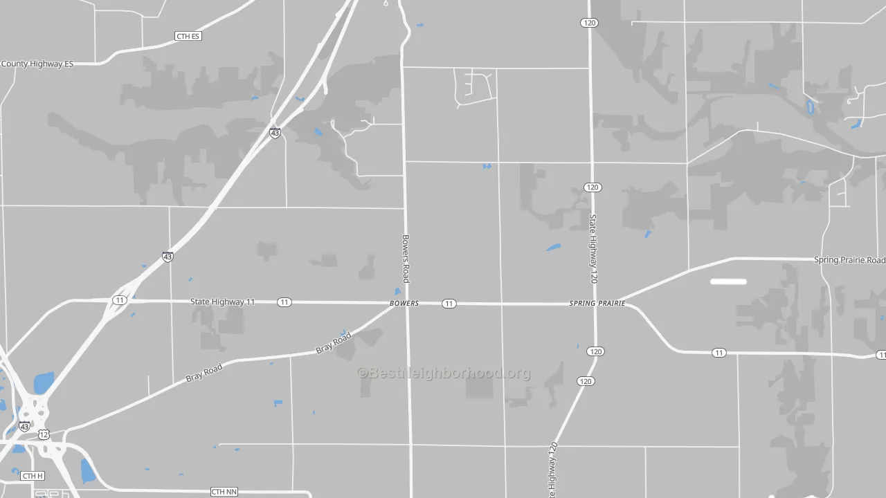 Transit Grade map of Bowers, WI