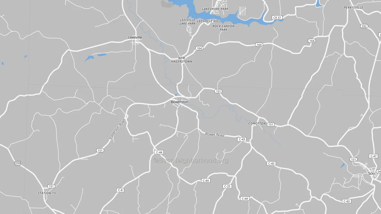 Transit Grade map of Bowerston, OH