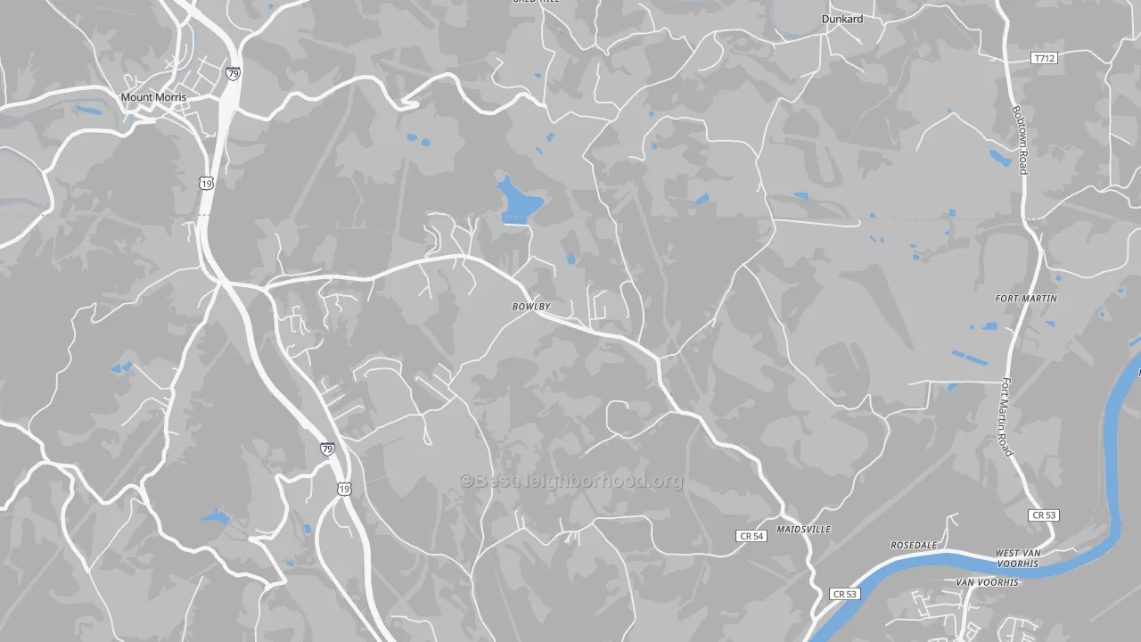 Transit Grade map of Bowlby, WV