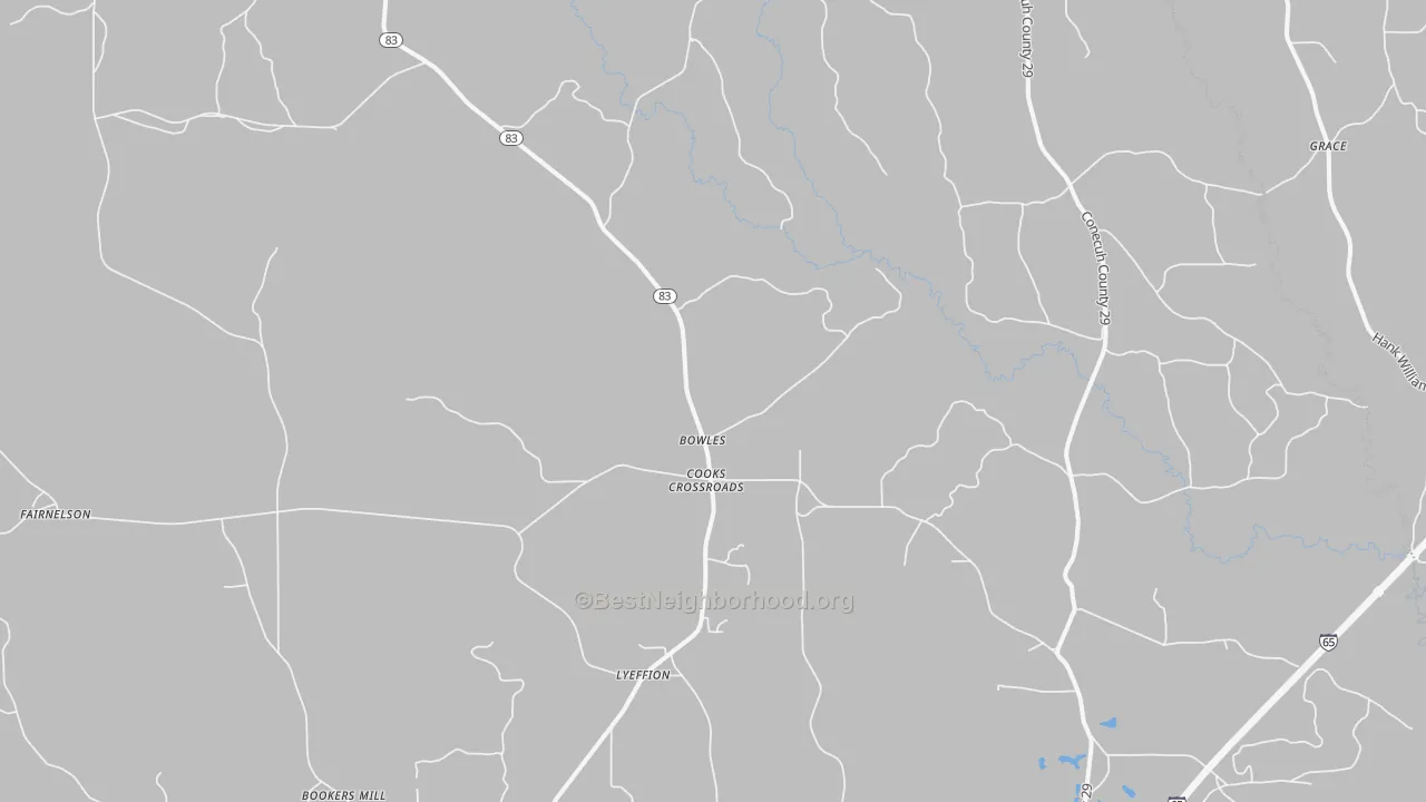 Transit Grade map of Bowles, AL