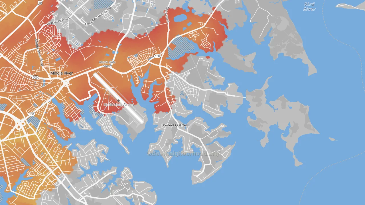 Transit Grade map of Bowleys Quarters, MD
