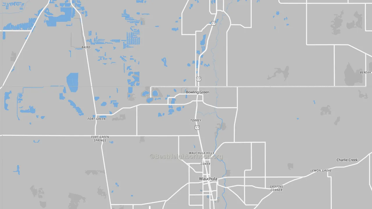 Transit Grade map of Bowling Green, FL