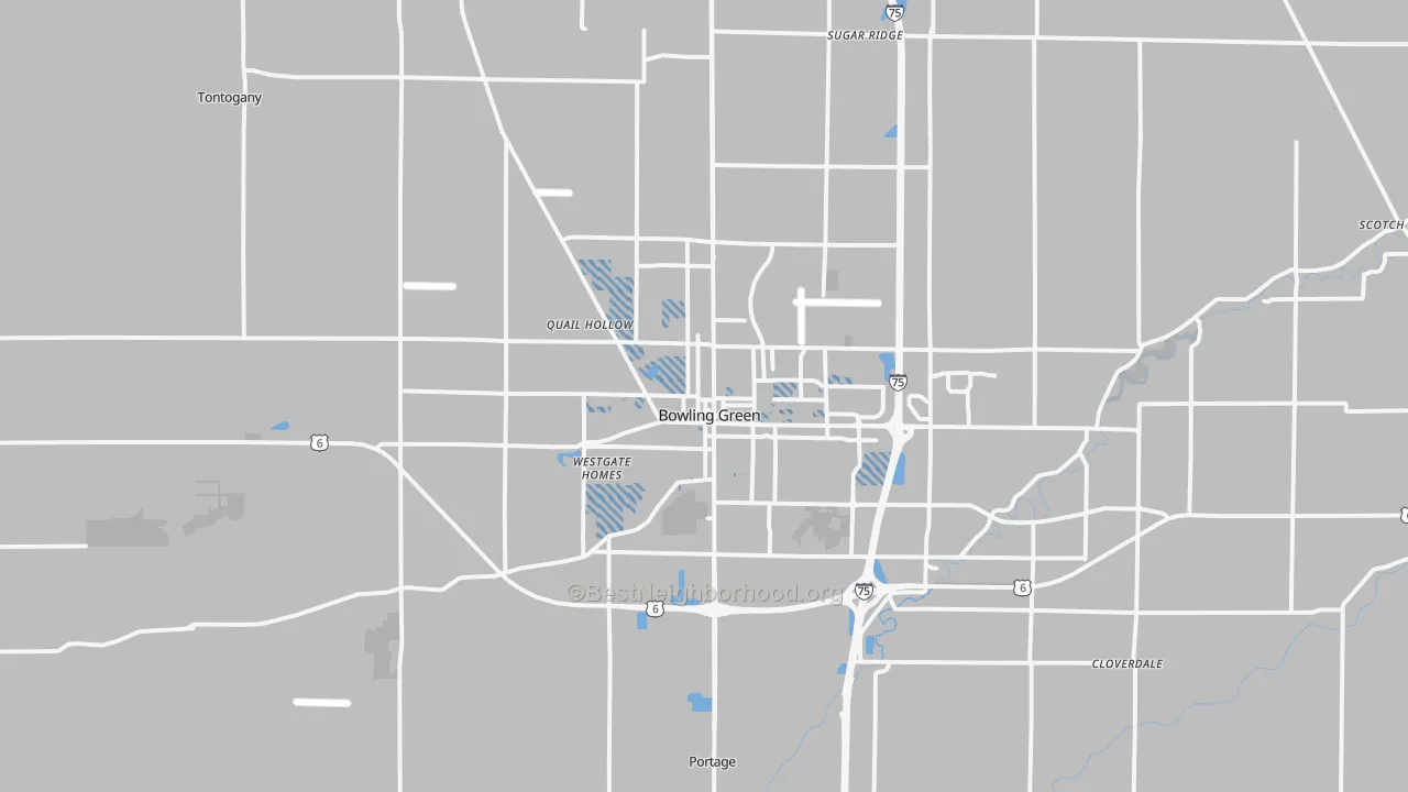 Transit Grade map of Bowling Green, OH