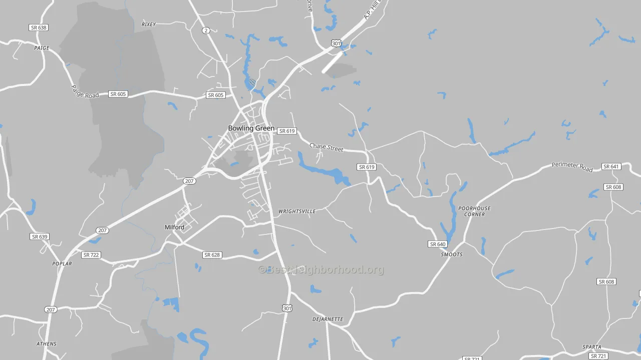 Transit Grade map of Bowling Green, VA