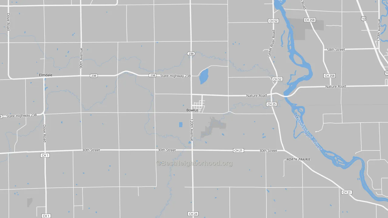 Transit Grade map of Bowlus, MN