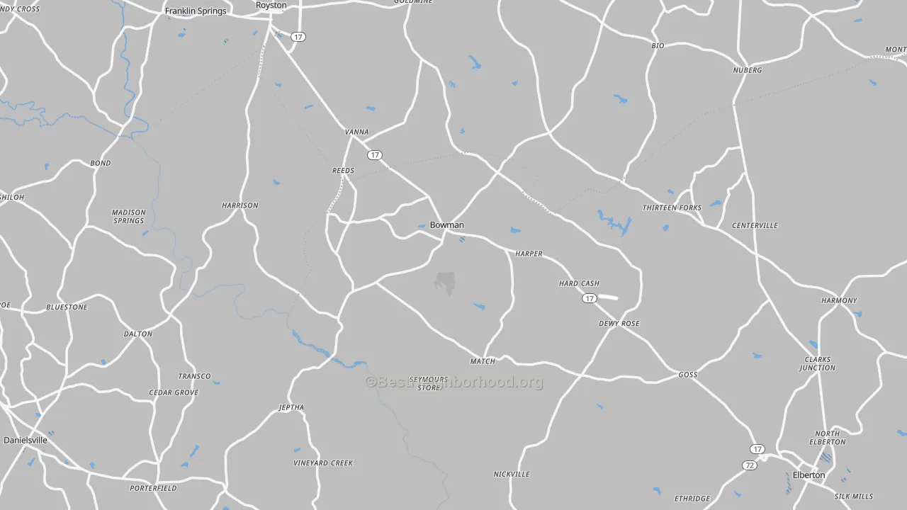 Transit Grade map of Bowman, GA