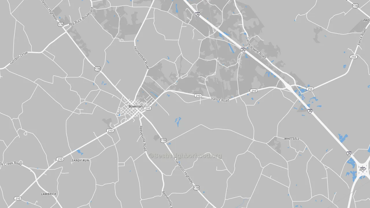 Transit Grade map of Bowman, SC