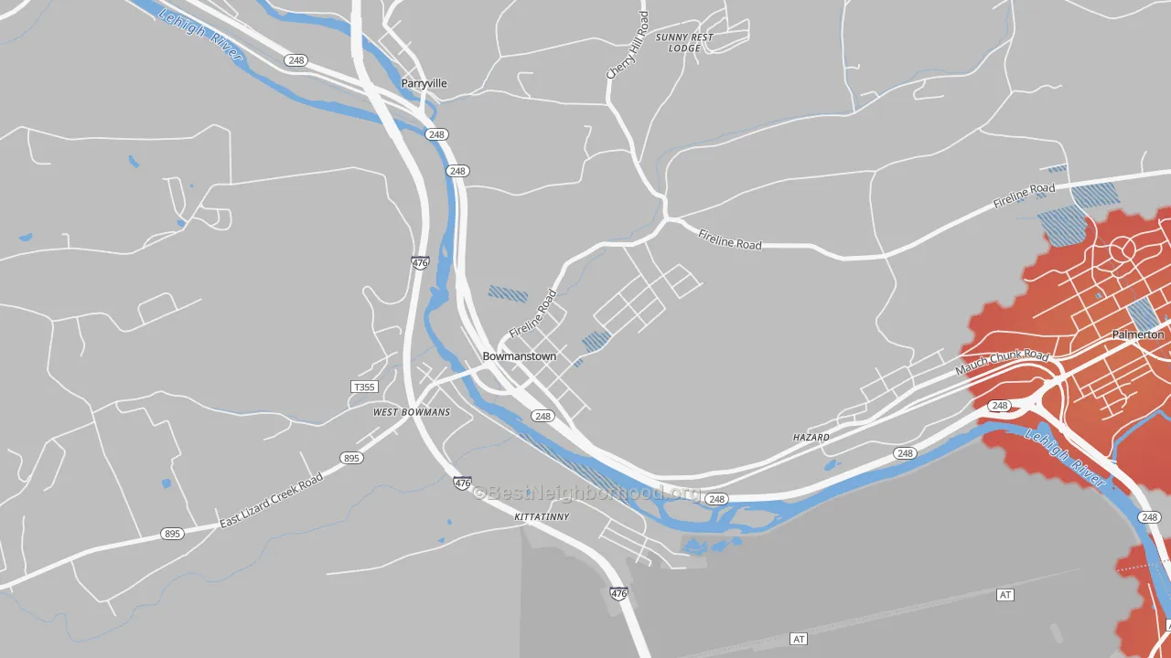 Transit Grade map of Bowmanstown, PA