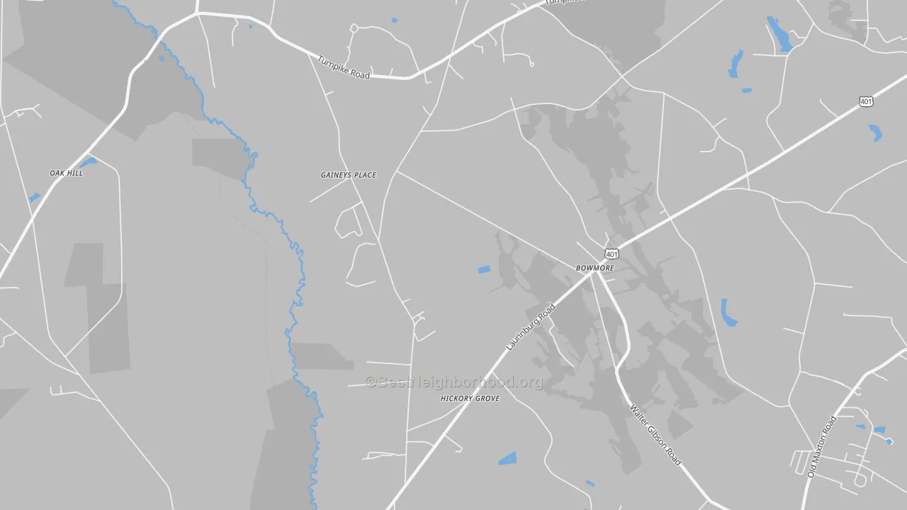 Transit Grade map of Bowmore, NC
