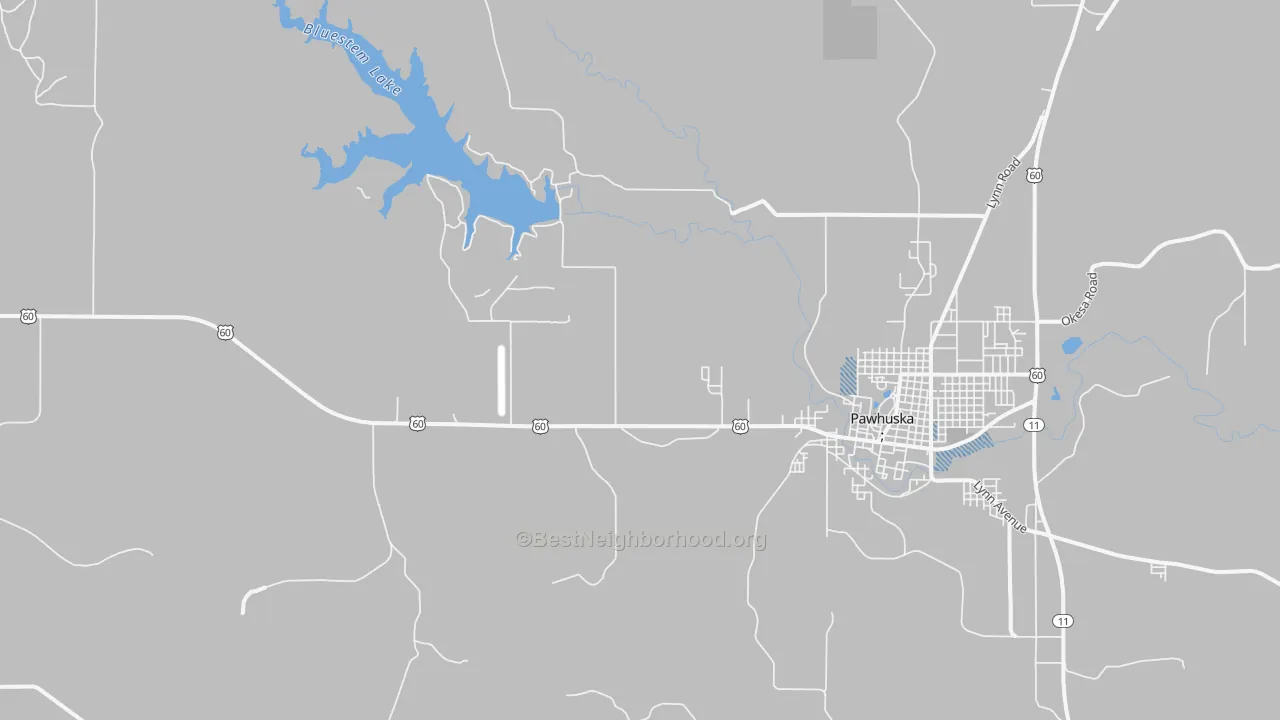 Transit Grade map of Bowring, OK