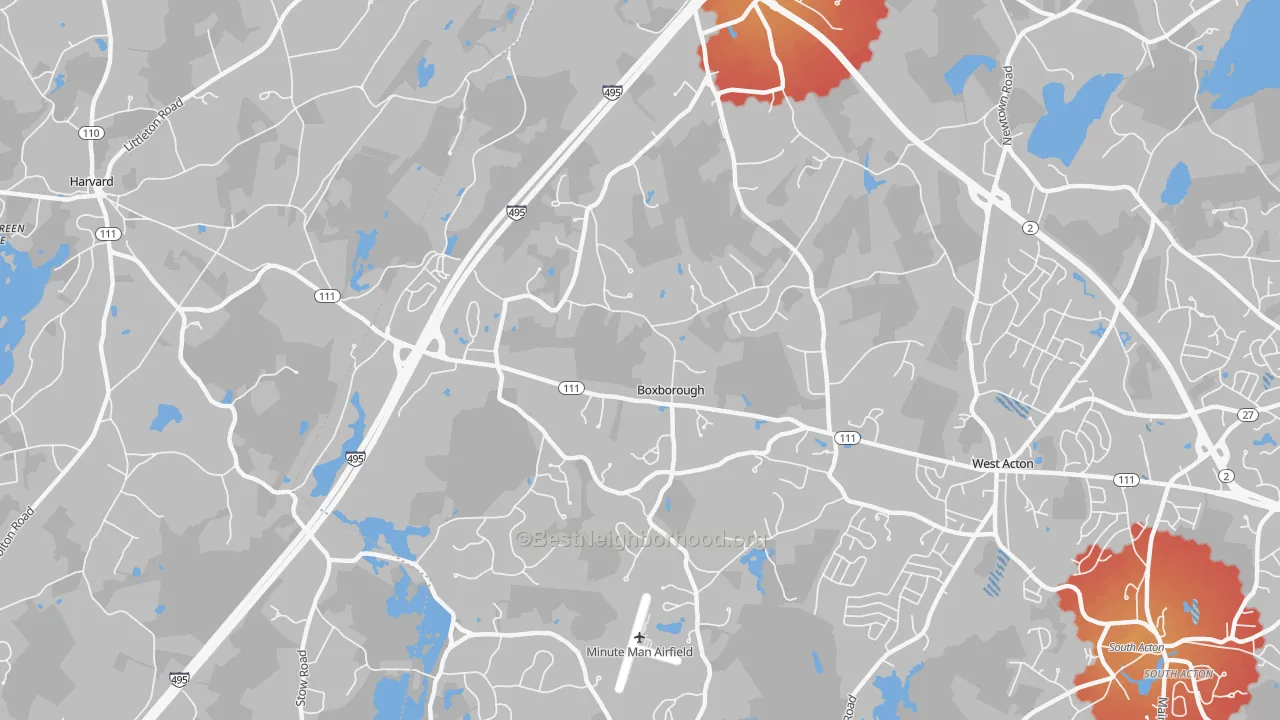 Transit Grade map of Boxborough, MA