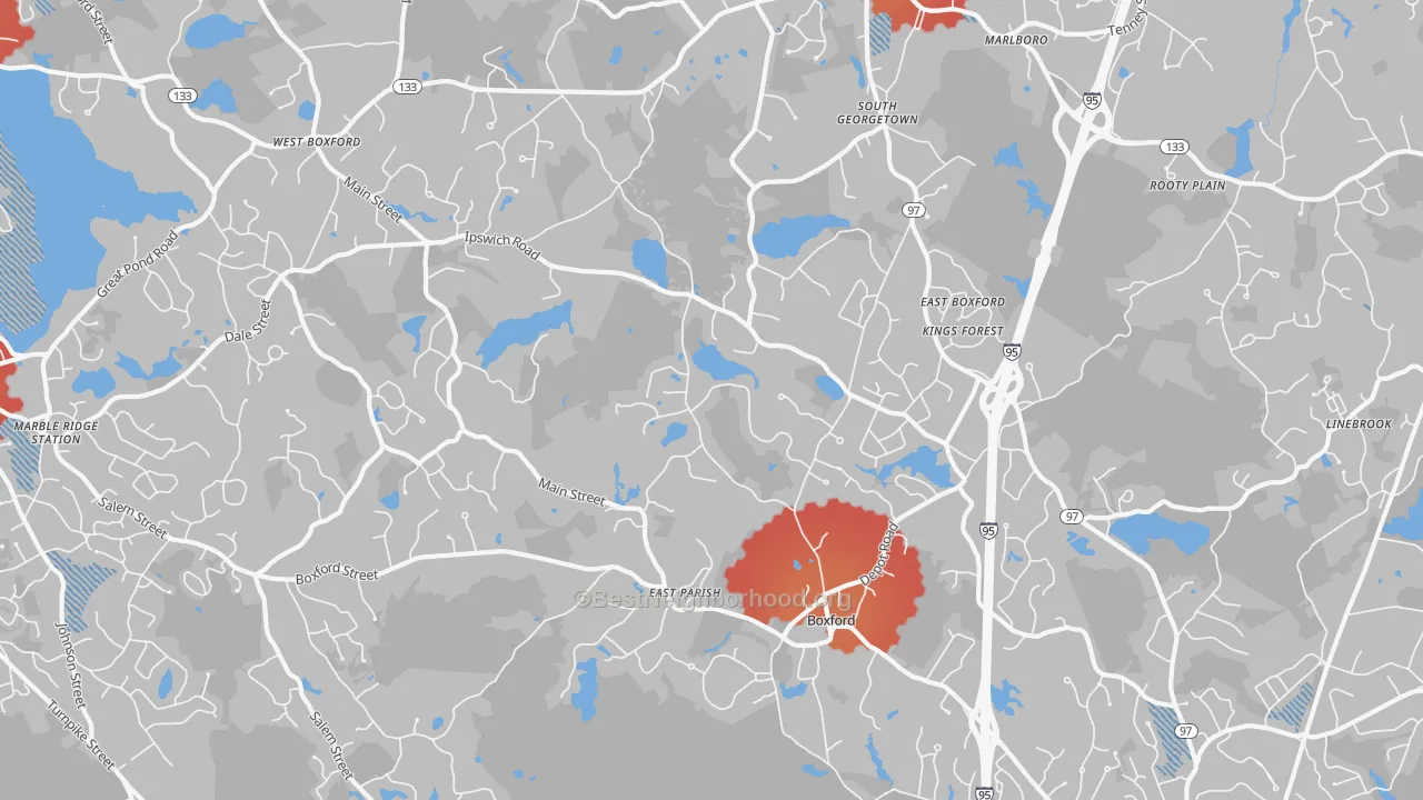 Transit Grade map of Boxford, MA