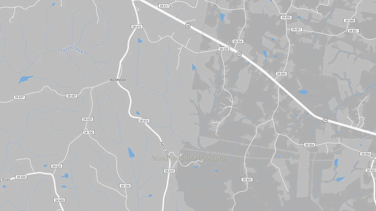 Transit Grade map of Boxwood, VA