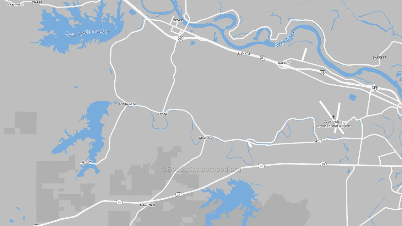 Transit Grade map of Boyce, LA