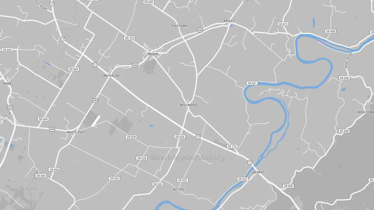 Transit Grade map of Boyce, VA
