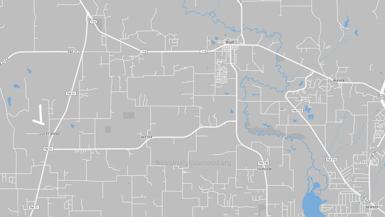 Transit Grade map of Boyd, TX