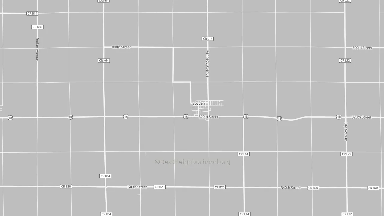 Transit Grade map of Boyden, IA