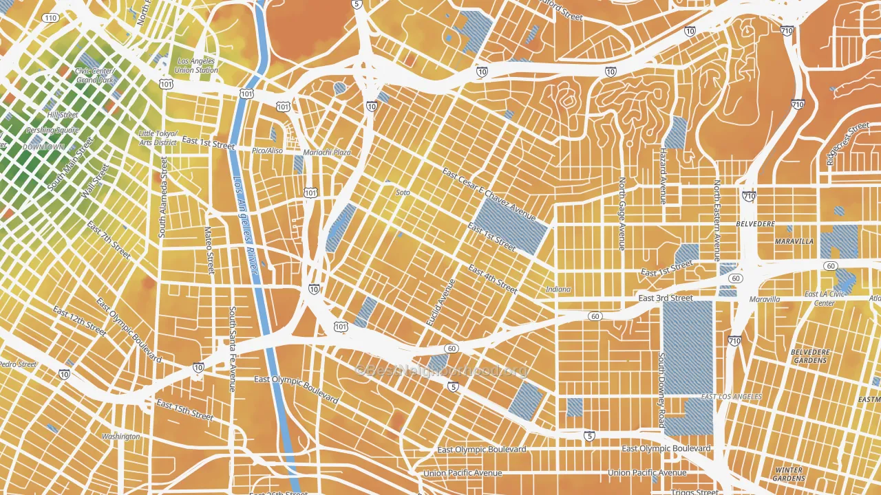 Transit Grade map of Boyle Heights, Los Angeles, CA