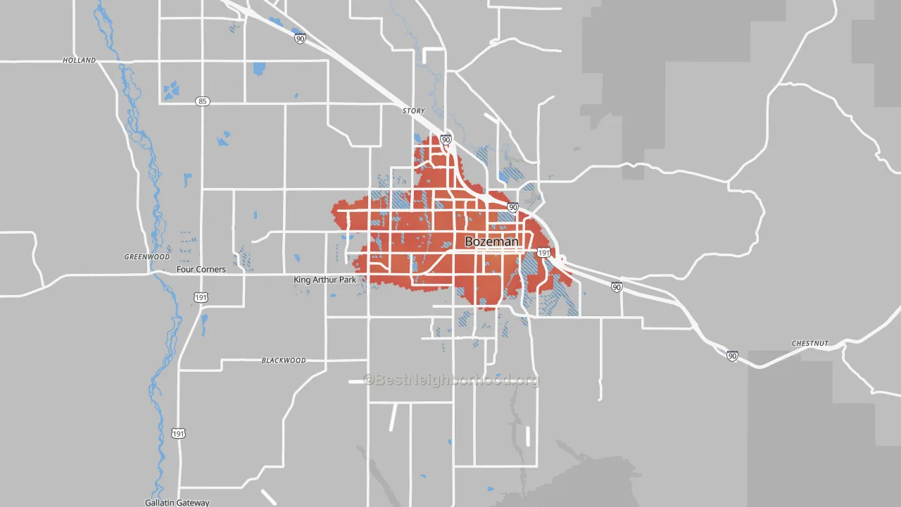Transit Grade map of Bozeman, MT