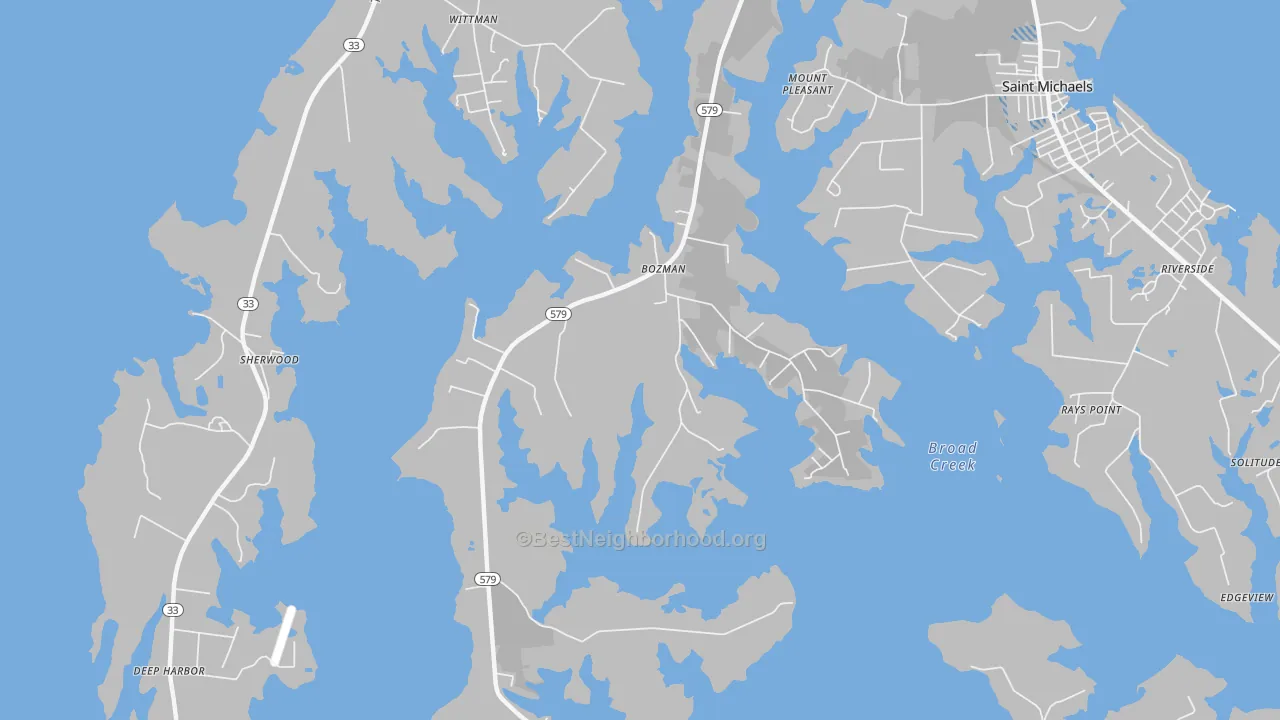 Transit Grade map of Bozman, MD