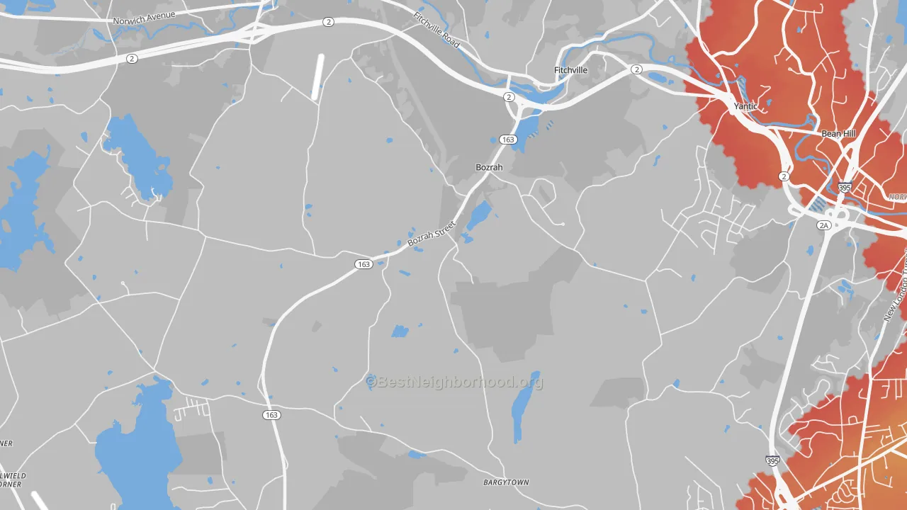 Transit Grade map of Bozrah, CT