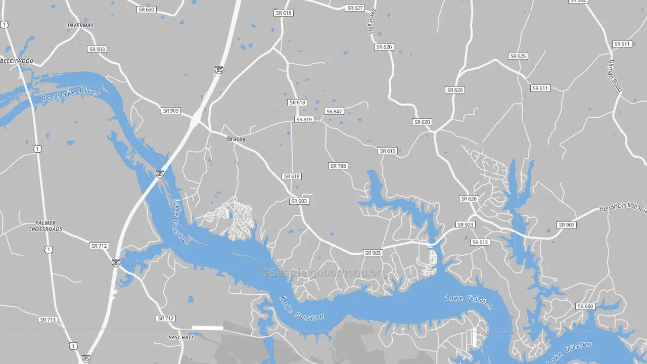 Transit Grade map of Bracey, VA