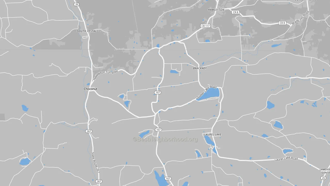 Transit Grade map of Brackney, PA