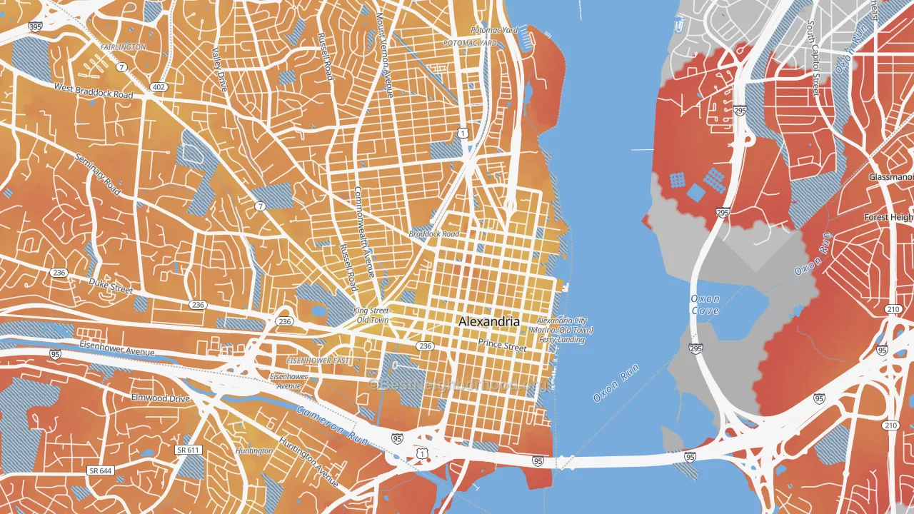 Transit Grade map of Braddock Road Metro, Alexandria, VA