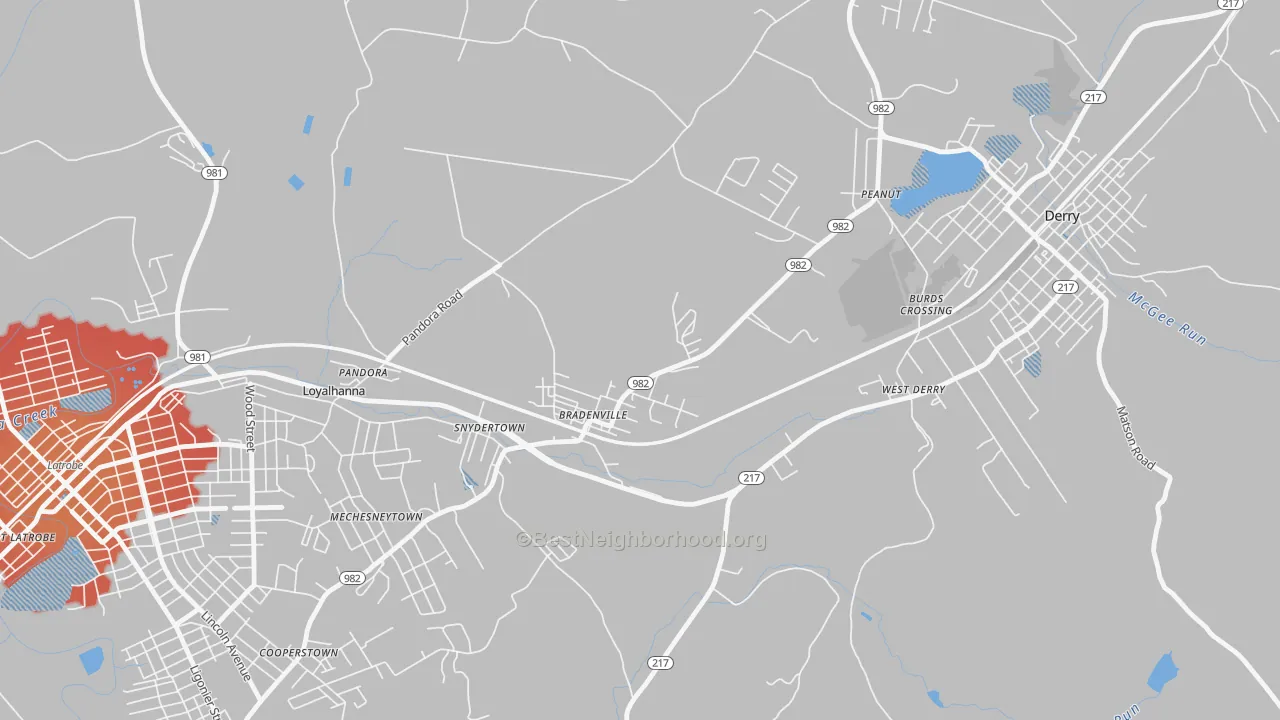 Transit Grade map of Bradenville, PA