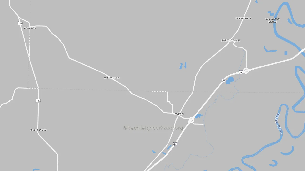 Transit Grade map of Bradford, AR