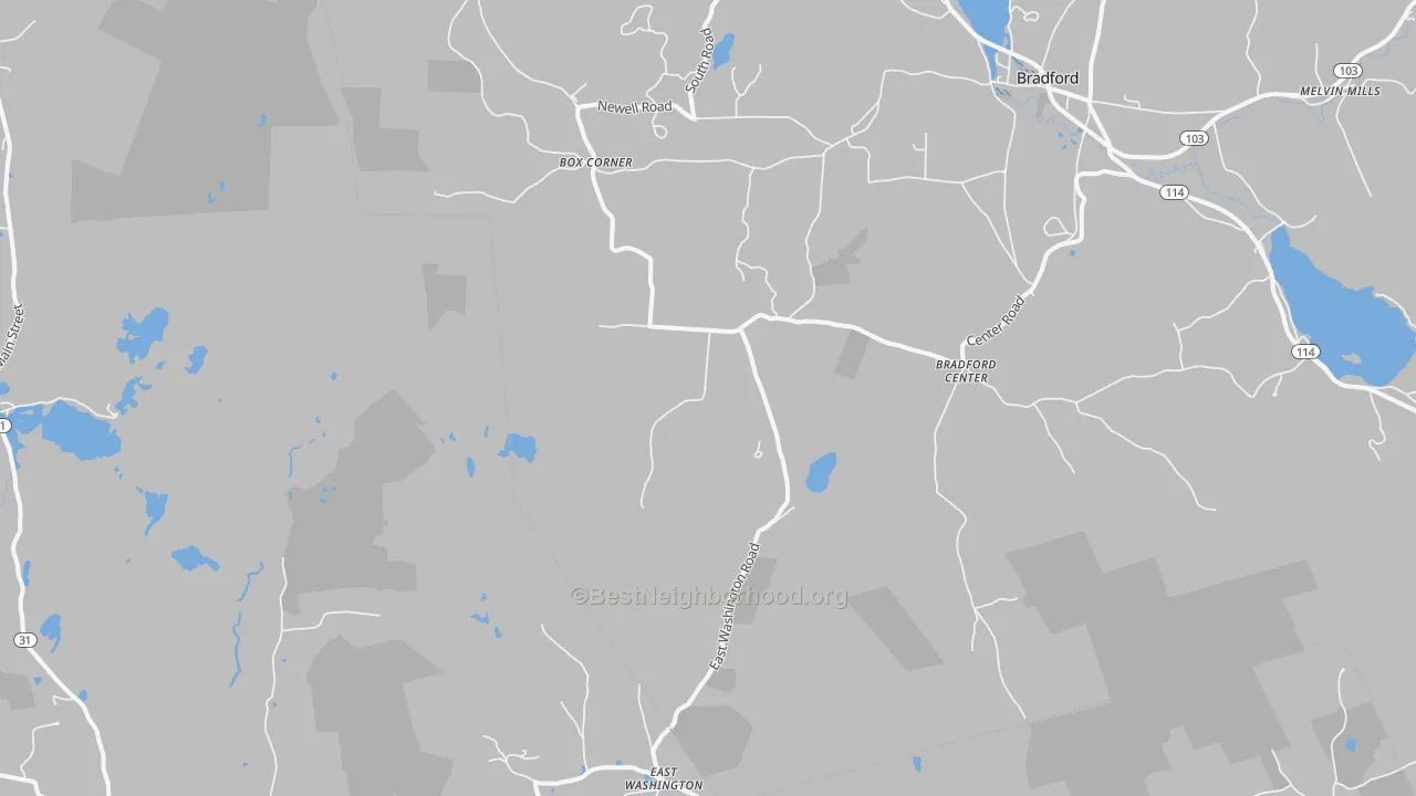 Transit Grade map of Bradford Center, NH