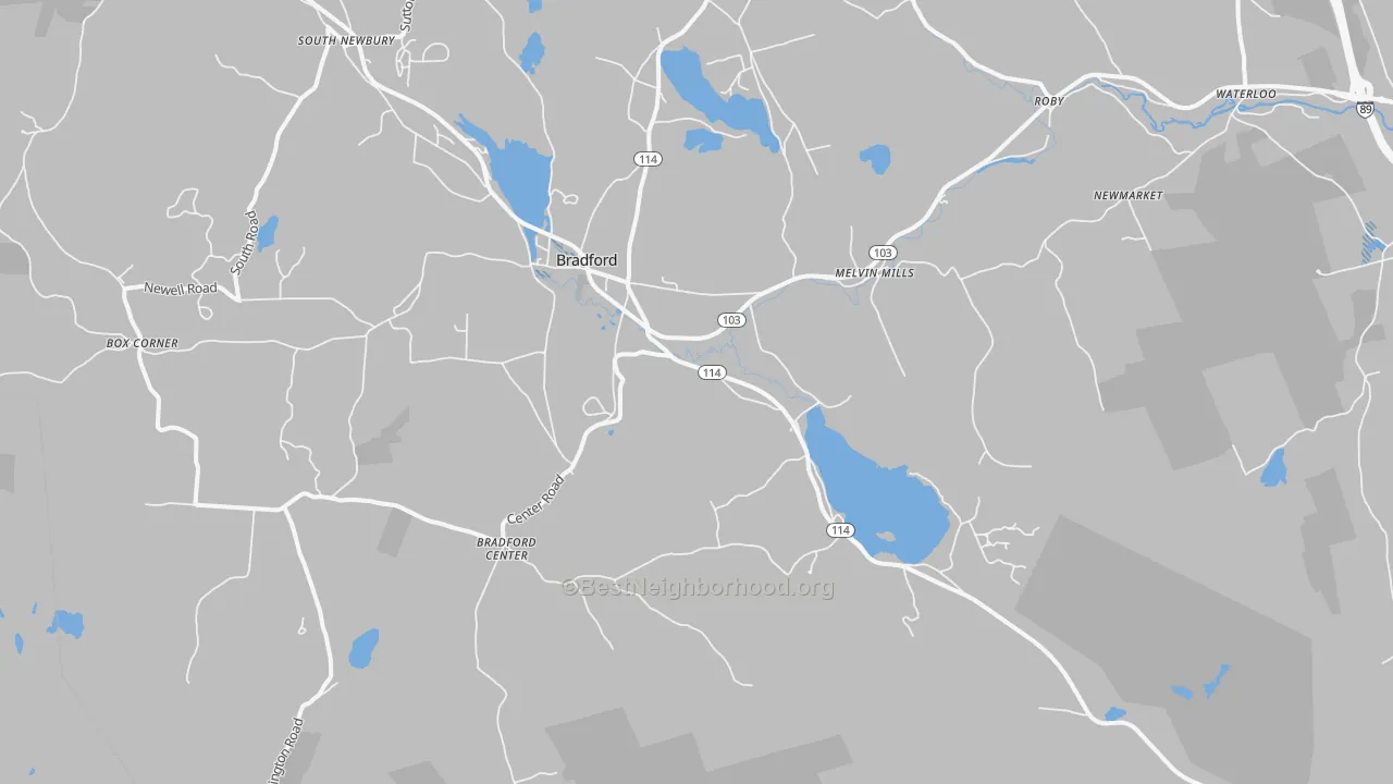 Transit Grade map of Bradford, NH