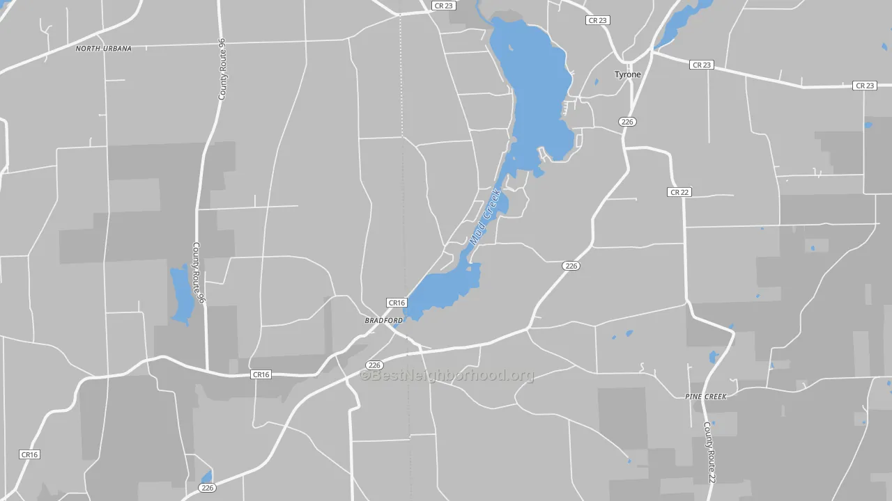 Transit Grade map of Bradford, NY