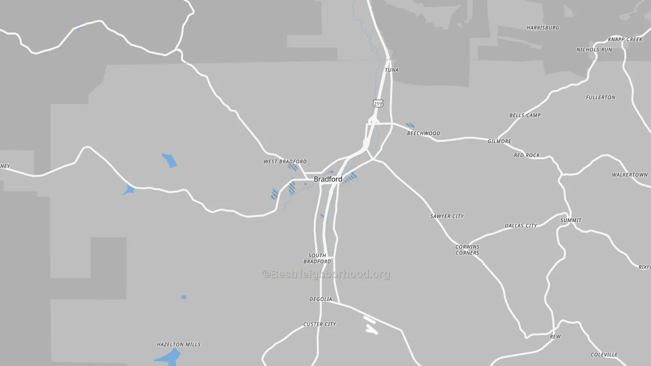 Transit Grade map of Bradford, PA