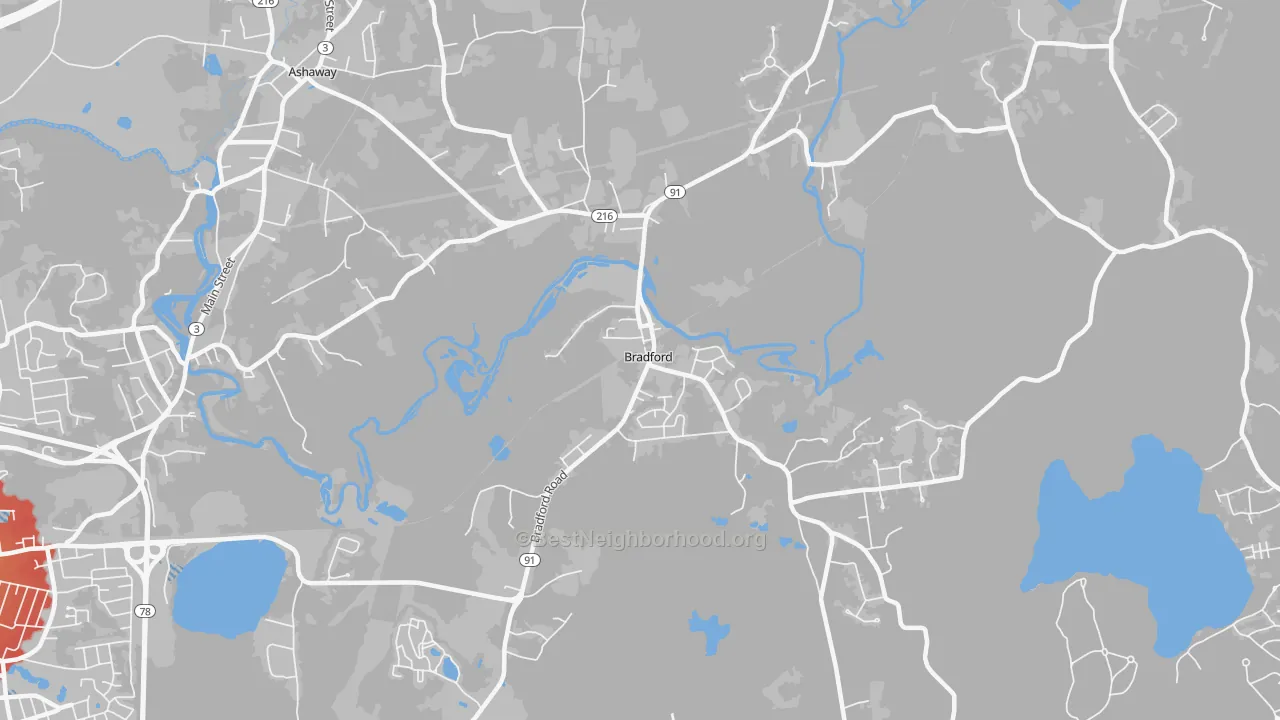 Transit Grade map of Bradford, RI