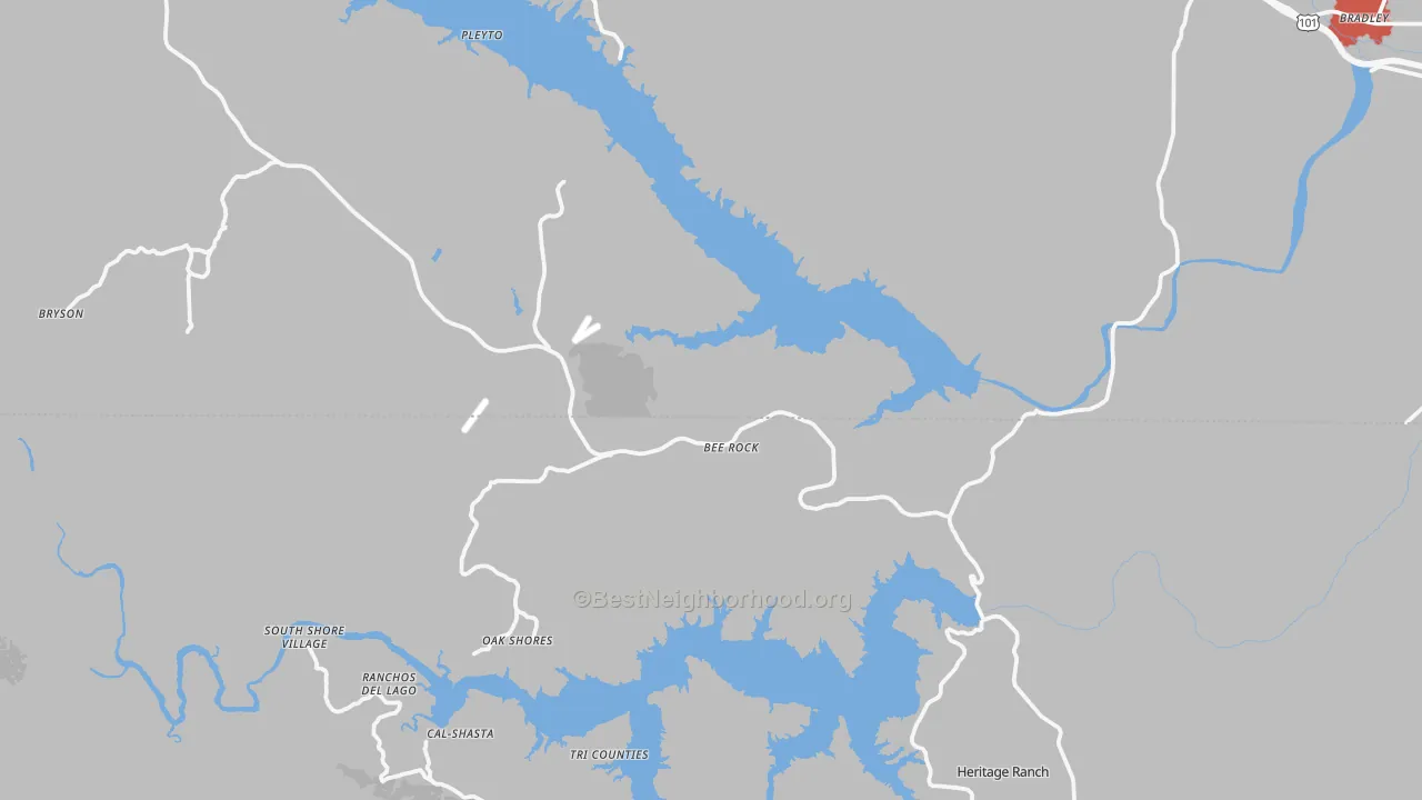 Transit Grade map of Bradley, CA
